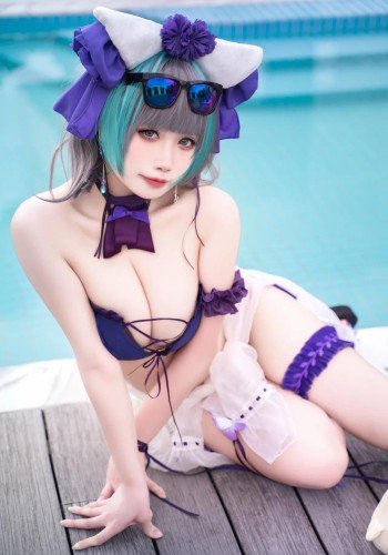 贞子蜜桃 - 碧蓝航线 柴郡 泳装